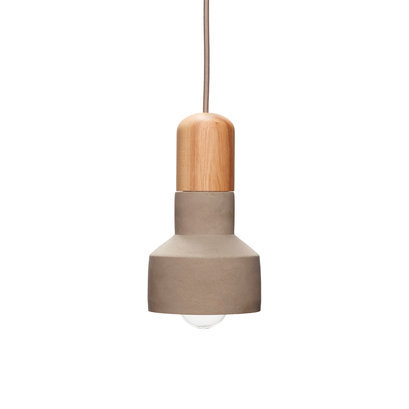 Betonnen hanglamp met hout grijs