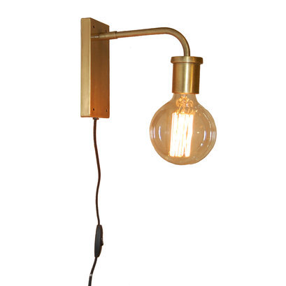 Brass kleurige wandlamp Trademark Living