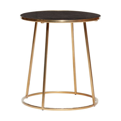 Design salontafel rond zwart goud marmer