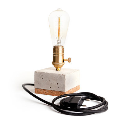 Tafellamp beton edison goud