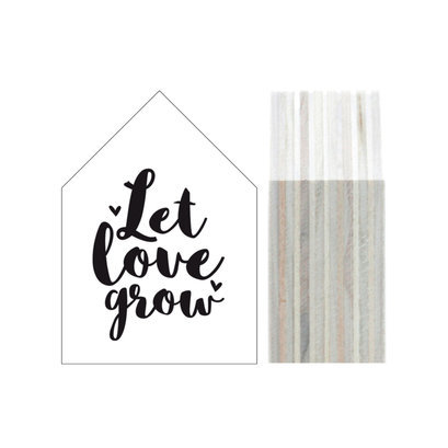 Wit houten huisje let love grow